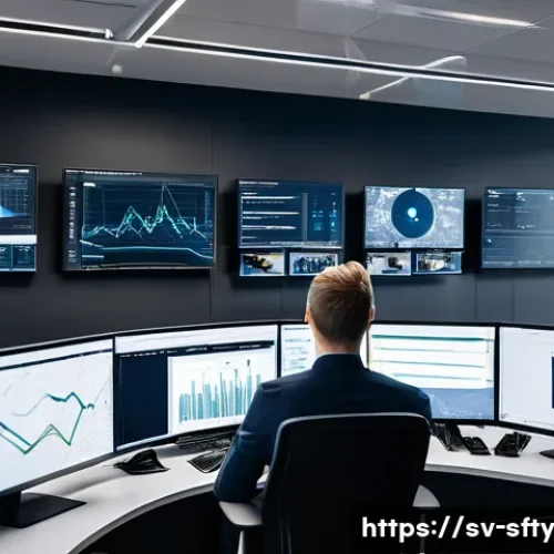 Home 33 네트워크 보안 모니터링 도구의 가시성 향상 기술 - A high-tech network security operations center in Stockholm, with a diverse team of Swedish cybersec...